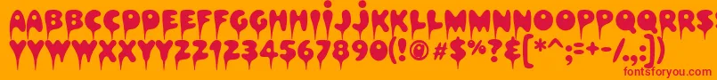 フォントHapshash – オレンジの背景に赤い文字