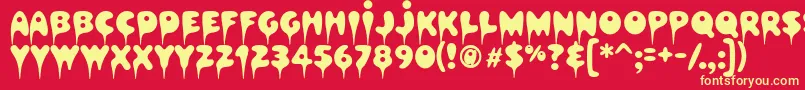Hapshash Font – Yellow Fonts on Red Background