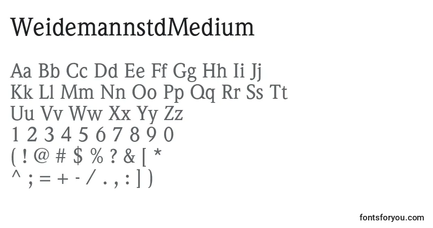 A fonte WeidemannstdMedium – alfabeto, números, caracteres especiais