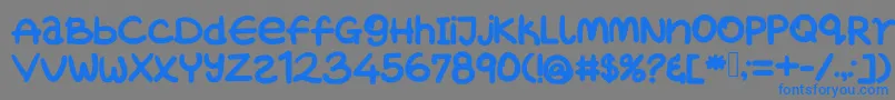 フォントWetincarowant – 灰色の背景に青い文字