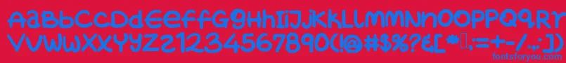 Wetincarowant Font – Blue Fonts on Red Background