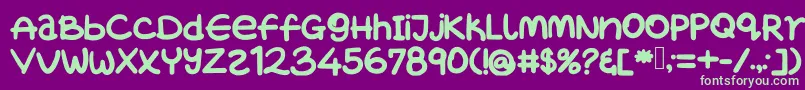 Wetincarowant Font – Green Fonts on Purple Background