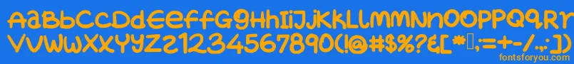 Wetincarowant Font – Orange Fonts on Blue Background