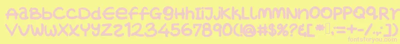 Wetincarowant Font – Pink Fonts on Yellow Background