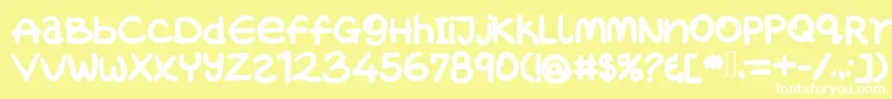 Wetincarowant Font – White Fonts on Yellow Background