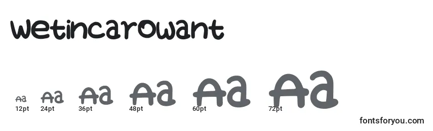Wetincarowant Font Sizes