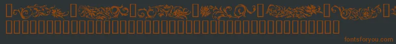 Czcionka FlowerOrnaments – brązowe czcionki na czarnym tle