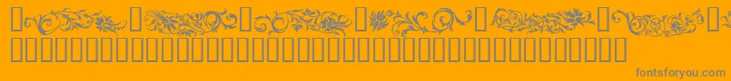 FlowerOrnaments Font – Gray Fonts on Orange Background