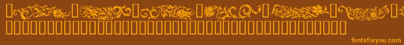 FlowerOrnaments Font – Orange Fonts on Brown Background