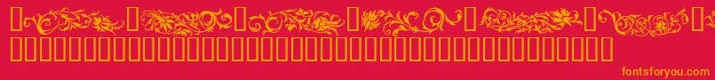 FlowerOrnaments Font – Orange Fonts on Red Background