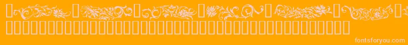 FlowerOrnaments Font – Pink Fonts on Orange Background