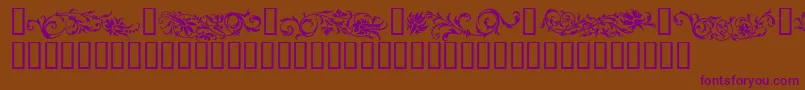 FlowerOrnaments Font – Purple Fonts on Brown Background