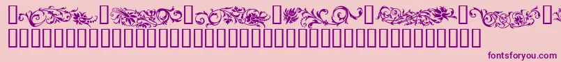 FlowerOrnaments Font – Purple Fonts on Pink Background