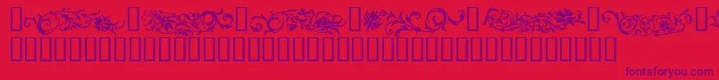FlowerOrnaments Font – Purple Fonts on Red Background