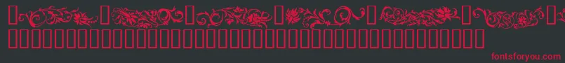 FlowerOrnaments Font – Red Fonts on Black Background