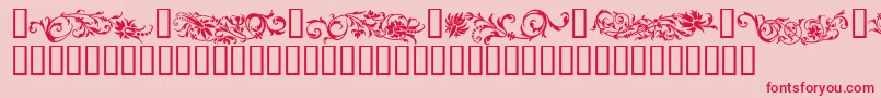 FlowerOrnaments Font – Red Fonts on Pink Background