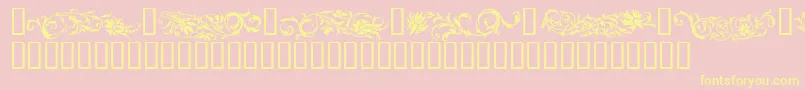 FlowerOrnaments Font – Yellow Fonts on Pink Background