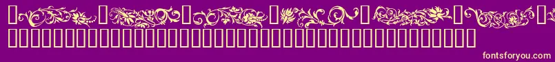 FlowerOrnaments Font – Yellow Fonts on Purple Background