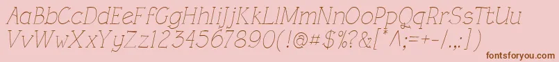 fuente RoughLtLightItalic – Fuentes Marrones Sobre Fondo Rosa