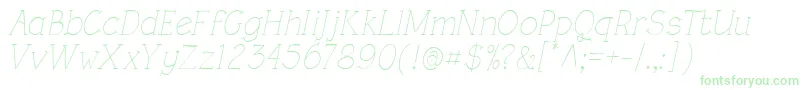 Fonte RoughLtLightItalic – fontes verdes