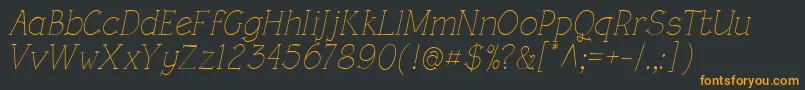 Шрифт RoughLtLightItalic – оранжевые шрифты на чёрном фоне