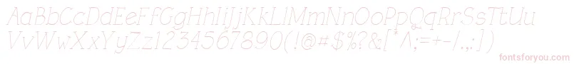 フォントRoughLtLightItalic – ピンクのフォント