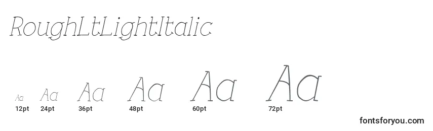 RoughLtLightItalic Font Sizes