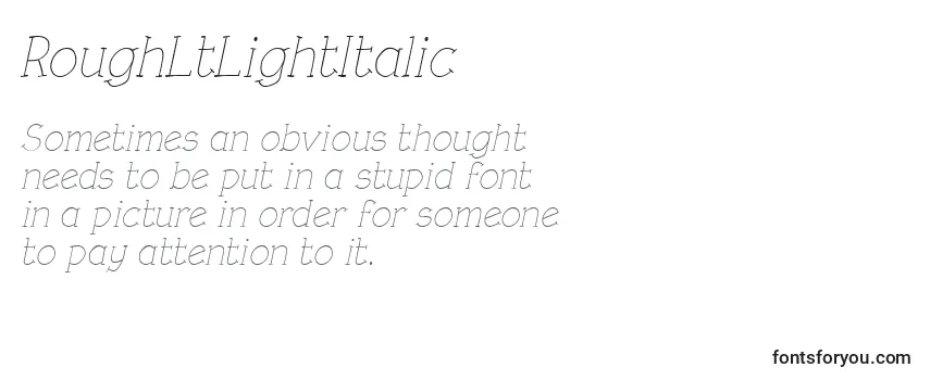 RoughLtLightItalic Font