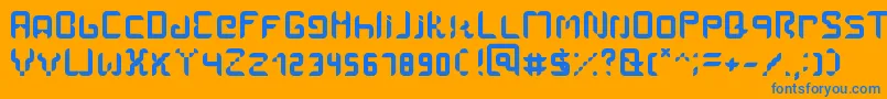 Amal Font – Blue Fonts on Orange Background