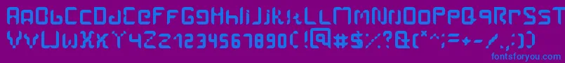 フォントAmal – 紫色の背景に青い文字