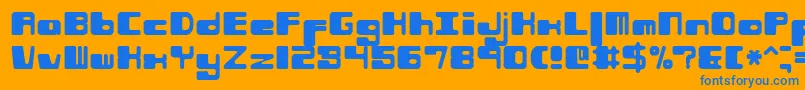 Phorfeir Font – Blue Fonts on Orange Background