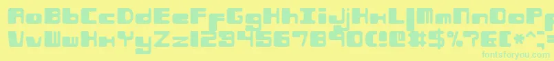 Phorfeir Font – Green Fonts on Yellow Background