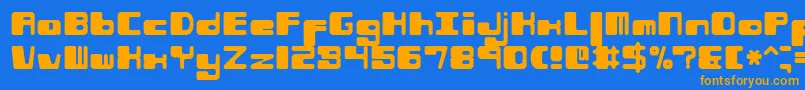 Phorfeir Font – Orange Fonts on Blue Background