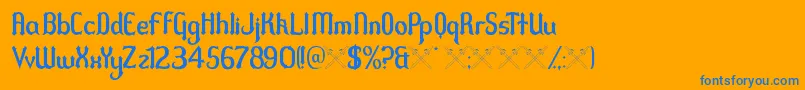 Duel Font – Blue Fonts on Orange Background