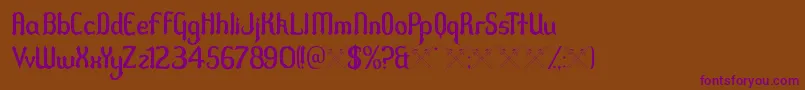 Duel Font – Purple Fonts on Brown Background