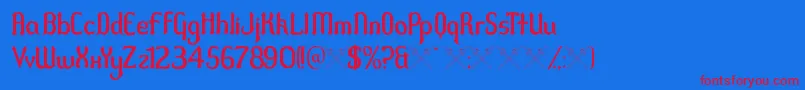 Duel Font – Red Fonts on Blue Background