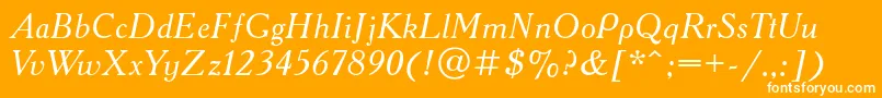 フォントAcademyacttItalic – オレンジの背景に白い文字