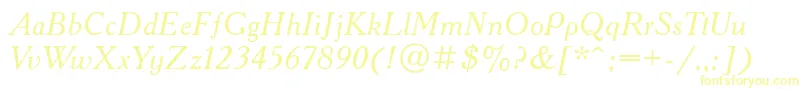 AcademyacttItalic Font – Yellow Fonts on White Background