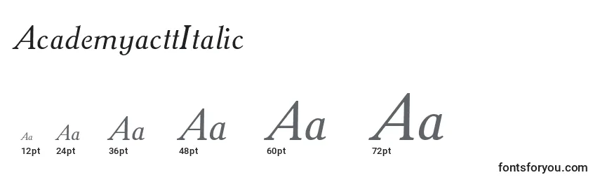 AcademyacttItalic Font Sizes