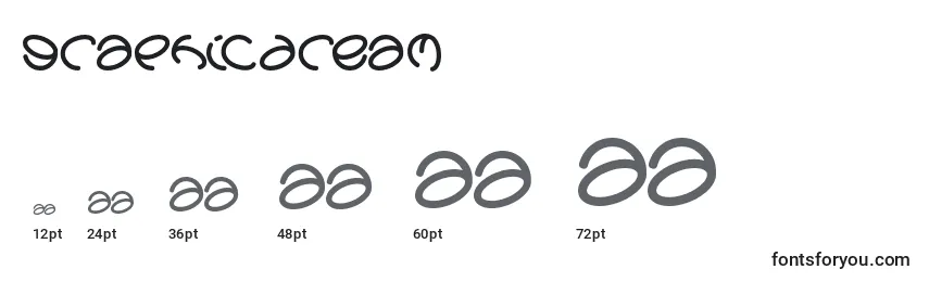 Размеры шрифта Graphicdream