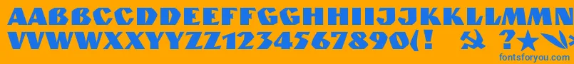 フォントGranitc – オレンジの背景に青い文字