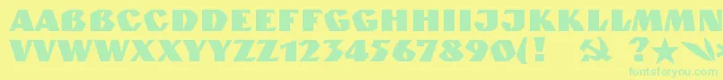 Granitc Font – Green Fonts on Yellow Background