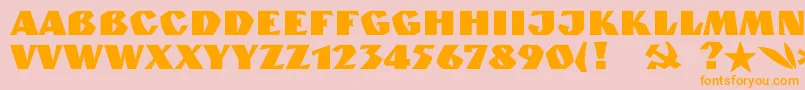 フォントGranitc – オレンジの文字がピンクの背景にあります。