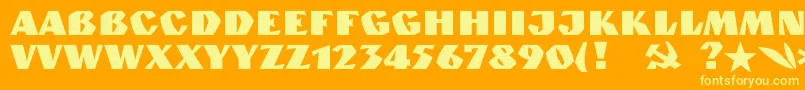 Fonte Granitc – fontes amarelas em um fundo laranja