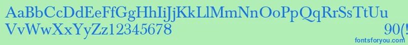 NewbaskervilleNormal Font – Blue Fonts on Green Background