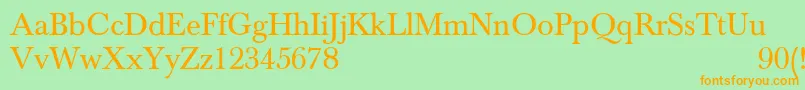 NewbaskervilleNormal Font – Orange Fonts on Green Background