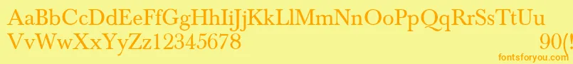 NewbaskervilleNormal Font – Orange Fonts on Yellow Background