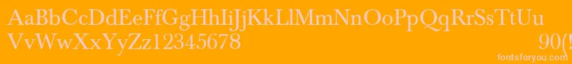 NewbaskervilleNormal Font – Pink Fonts on Orange Background