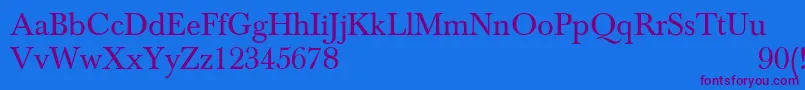 NewbaskervilleNormal Font – Purple Fonts on Blue Background