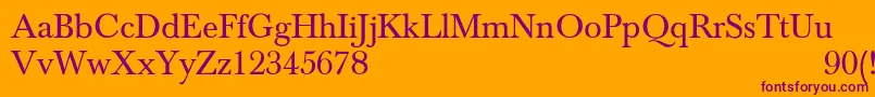 NewbaskervilleNormal Font – Purple Fonts on Orange Background